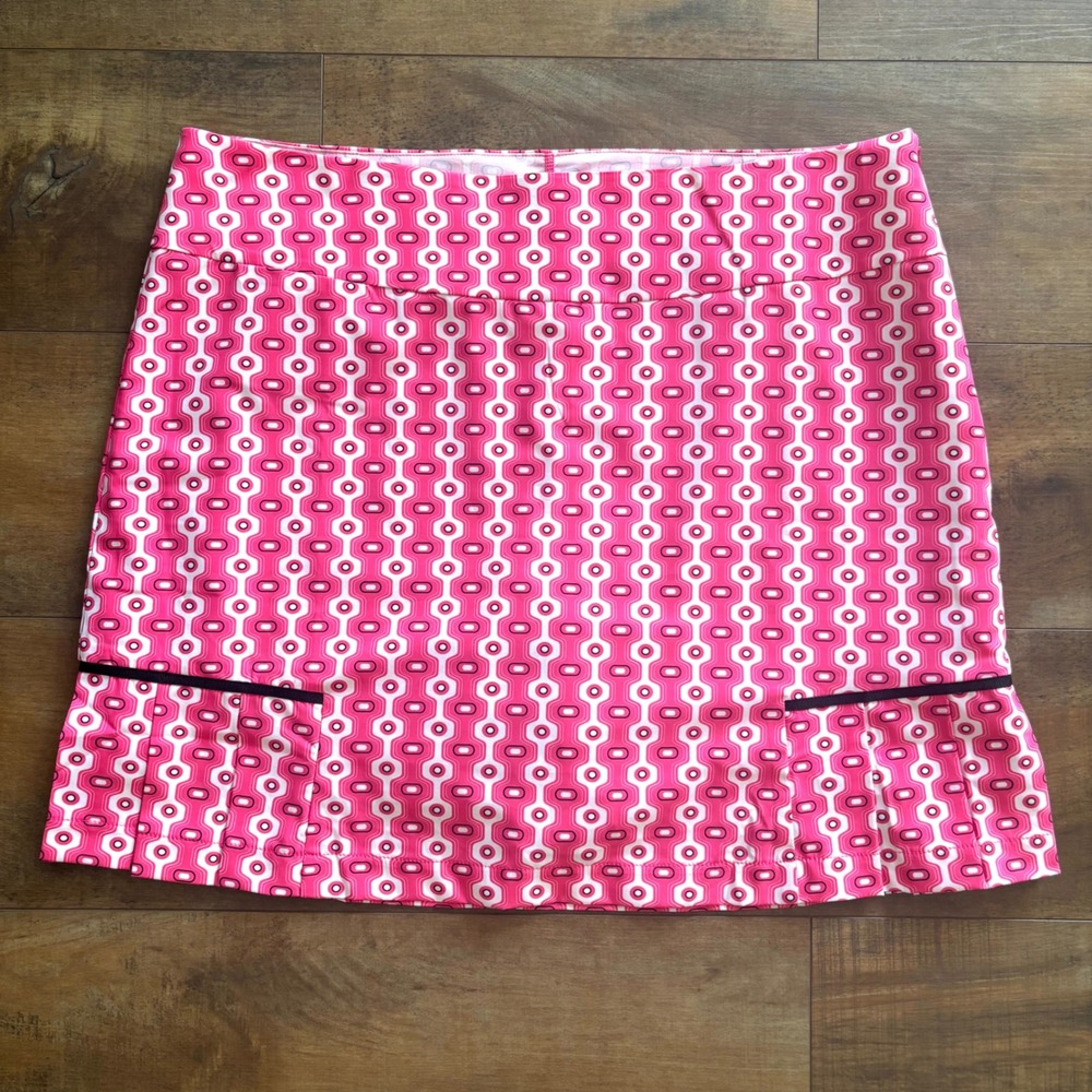 Golftini Performance Pink White Golf Skort Pleat‎ Charge It To The Room Sz Sz 16